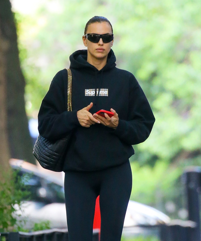 EXCLUSIVE: Irina Shayk Seen Carrying Her Burberry Bag As Running Errands In The West Village In New York City