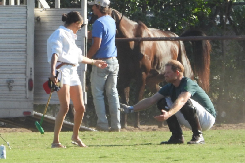 *PREMIUM-EXCLUSIVE* Prince Harry and Meghan Markle are all smiles after the Duke's polo team Los Padres won their latest game