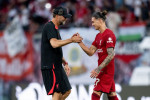 Liverpool coach Jrgen Klopp (left) greets Darwin Nunez following the pre-season friendly match at Red Bull Arena in Leipzig, Germany. Picture date: Thursday July 21, 2022.