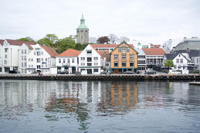 Waterfront at Stavanger with cafes and restaurants