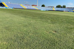Gazonul stadionului din Severin, înainte de Universitatea Craiova - Hapoel Beer Sheva / Foto: Digi Sport