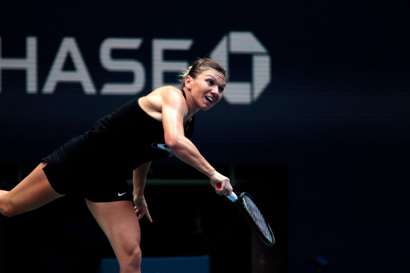 Flushing Meadows, New York, USA. 23rd Aug, 2022. Romania's Simona Halep practicing for the U.S. Open today at the National Tennis Center in Flushing Meadows, New York. The tournament begins next Monday. Credit: Adam Stoltman/Alamy Live News