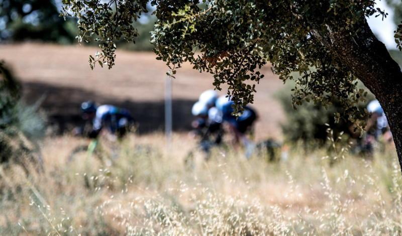 Boadilla del Monte, Spain. 15th September, 2018. Cyclists of 'Hitec Products - Birk Sport' ride during team time trial of 1st stage of Spanish women cycling race 'WNT Madrid Challenge' on Sptember 15, 2018 in Boadilla del Monte, Spain. © David Gato/Alamy