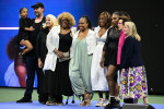Flushing NY, USA. 29th Aug, 2022. **NO NY NEWSPAPERS** Serena Williams, Alexis Ohanian, Olympia Williams, Isha Price, Billie Jean King Gail King and Oracene Price are seen after the match as Serena Williams Vs Danka Kovinic during the 2022 US Open Tennis