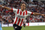 Enschede, Netherlands. August 31, 2022, EINDHOVEN - Xavi Simons of PSV Eindhoven celebrates the 6-1 during the Dutch Eredivisie match between PSV Eindhoven and FC Volendam at the Phillips stadium on August 31, 2022 in Eindhoven, Netherlands. ANP MAURICE V