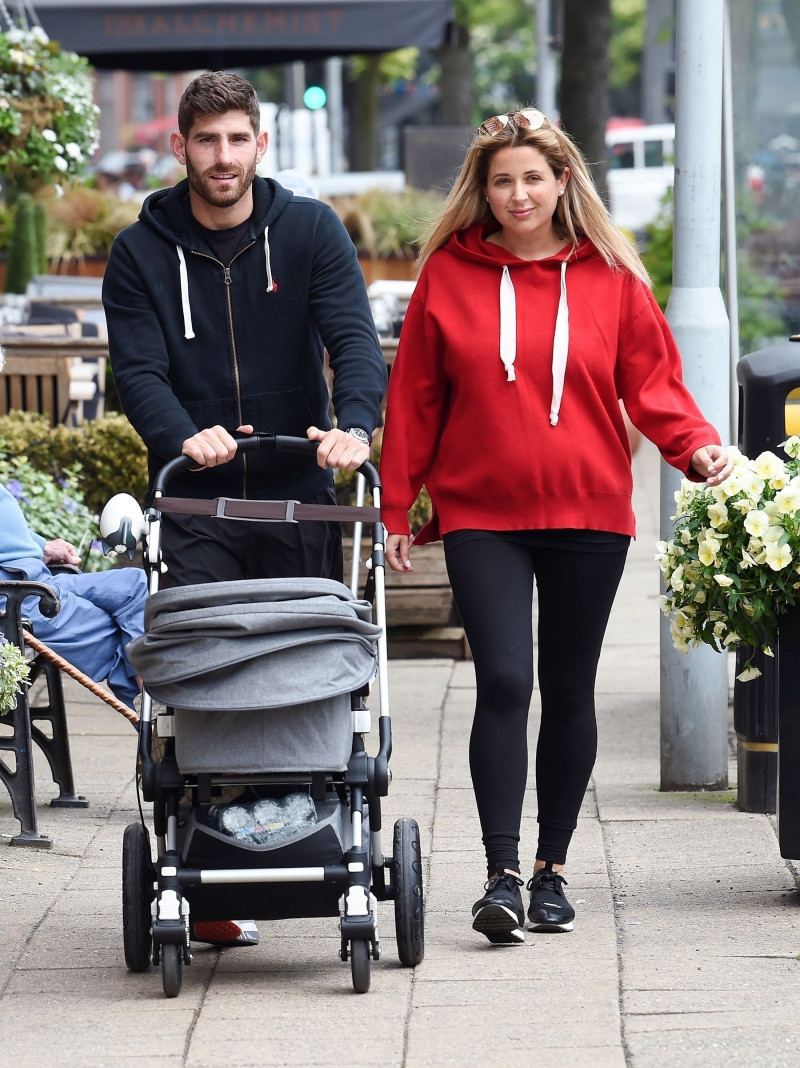 *EXCLUSIVE* WEB MUST CALL FOR PRICING - Sheffield United footballer Ched Evans Out With New Baby and pregnant fiance Natasha Massey.