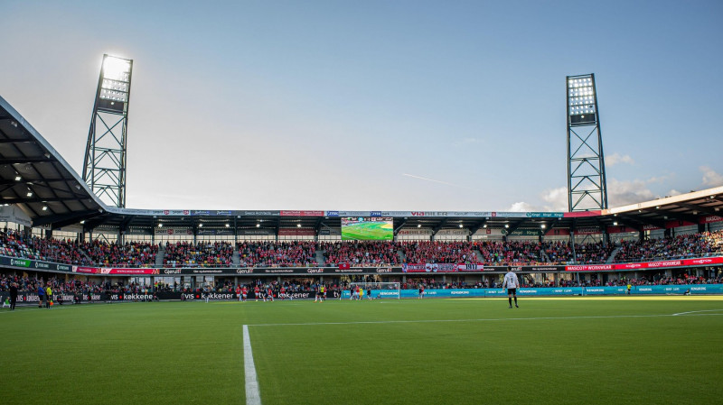 Silkeborg, Denmark. 11th, September 2022. The Jysk Park stadium seen during the 3F Superliga match between Silkeborg IF and Aarhus GF in Silkeborg. (Photo credit: Gonzales Photo - Morten Kjaer).