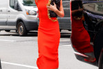 Victoria Beckham Pops in Orange One-Shoulder Dress &amp; Matching Heels for ‘Live With Kelly &amp; Ryan’