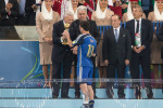 Lionel Messi accepts the golden ball award