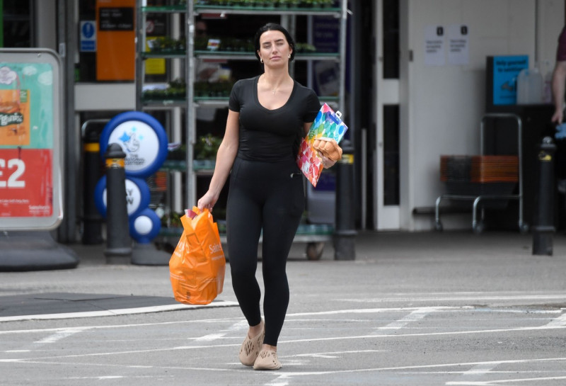 EXCLUSIVE: Annie Kilner Wife Of Man City Footballer Kyle Walker Seen Doing A Spot Of Shopping At Sainsburys In Cheshire, In A Lamborghini Urus Auto V8