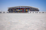 Doha, Qatar. 30th Mar, 2022. An exterior view shows Stadium 974 during a Fifa media tour. 974 colorfully arranged shipping containers were used to build the stadium. Doha will host the Fifa Congress on March 31 and the draw for the 2022 World Cup in Qatar