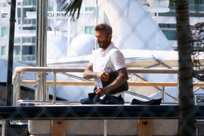 Jet-Setting couple David and Victoria Beckham enjoy some down time in Miami