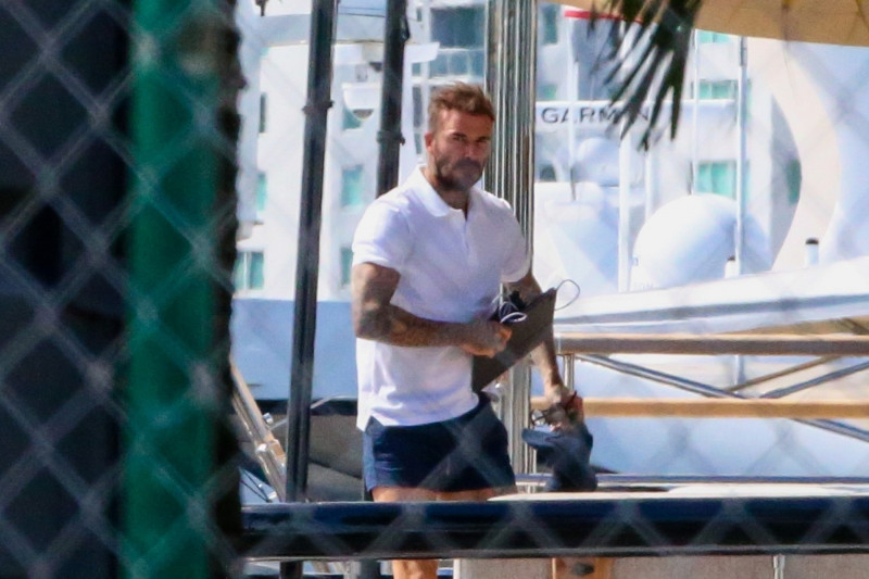 Jet-Setting couple David and Victoria Beckham enjoy some down time in Miami