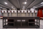 Players changing rooms at Khalifa International Stadium. The arena is the oldest of the 8 stadiums that will host matches at FIFA World Cup Qatar 2022