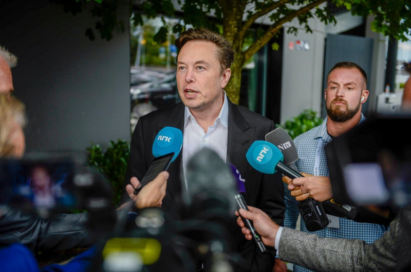 Stavanger, Norway 20220829.Tesla founder Elon Musk arrives at ONS (Offshore Northern Seas) in Stavanger on Monday.Photo: Carina Johansen / NTB