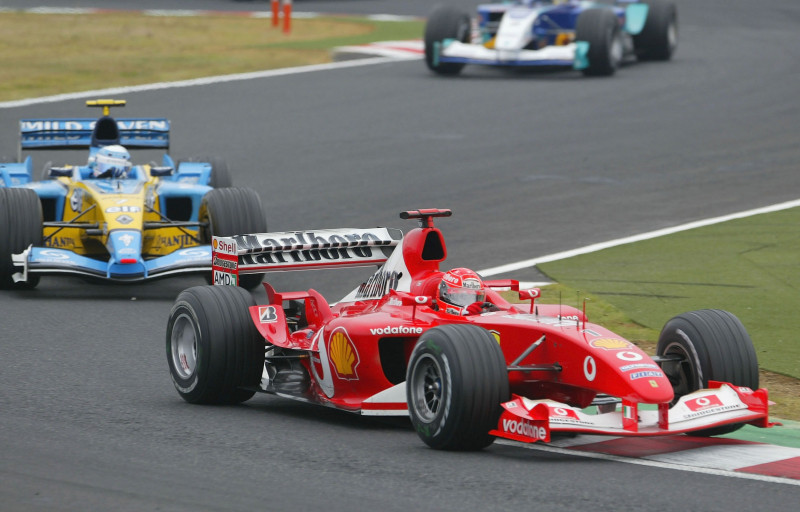 Schumacher of Germany and Ferrari in action