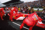 Michael Schumacher of Germany and Ferrari prepares for the start of the race