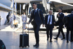 Portuguese footballer Cristiano Ronaldo Seen Arriving At Lisbon Airport By Bus To Depart For Qatar World Cup