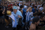 Argentinians celebrate for advancing to the next round in FIFA World Cup Qatar 2022