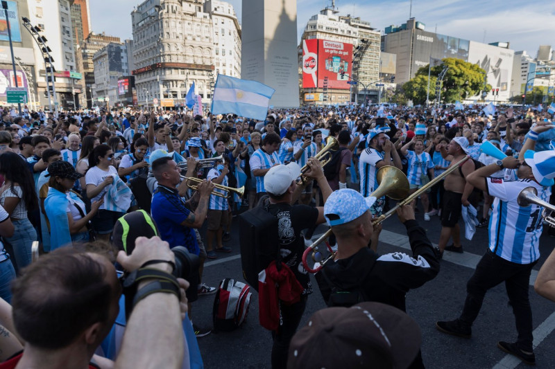 Celebrations at the Obelisk after the victory against Australia., Buenos Aires, Argentina - 03 Dec 2022