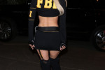 Paris Hilton shows off her FBI Agent costume in West Hollywood