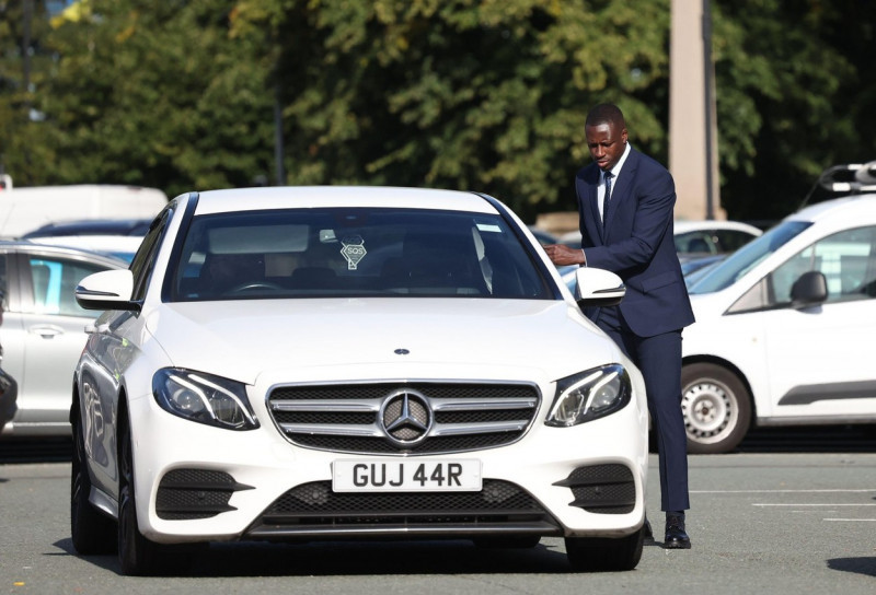 Manchester City footballer Benjamin Mendy arrives at Chester Crown Court where he is accused of eight counts of rape, one count of sexual assault and one count of attempted rape, relating to seven young women. Picture date: Tuesday August 30, 2022.