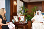 EU vice President Eva Kaili and Amim Bin Hamad Al Thani, Emir of Qatar