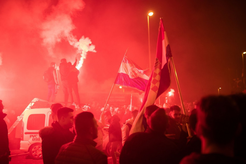 People celebrating Croatia bronze medal at FIFA World Cup, Zagreb, Croatia - 17 Dec 2022