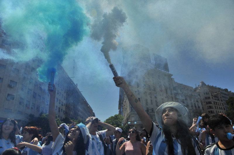 Football Football - Finale de la Coupe du monde de la FIFA Qatar 2022 - Fans Ă Buenos Aires - Buenos Aires, Argentine -