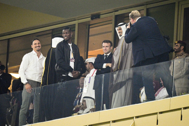 Les célébrités dans les tribunes du match "France - Argentine (X-X)" en finale de la Coupe du Monde 2022 au Qatar (FIFA World Cup Qatar 2022)