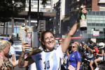 Les supporter célèbrent la victoire de l'Argentine (3-3 - tab 4-2) en coupe du monde FIFA Qatar 2022 à Buenos Aires