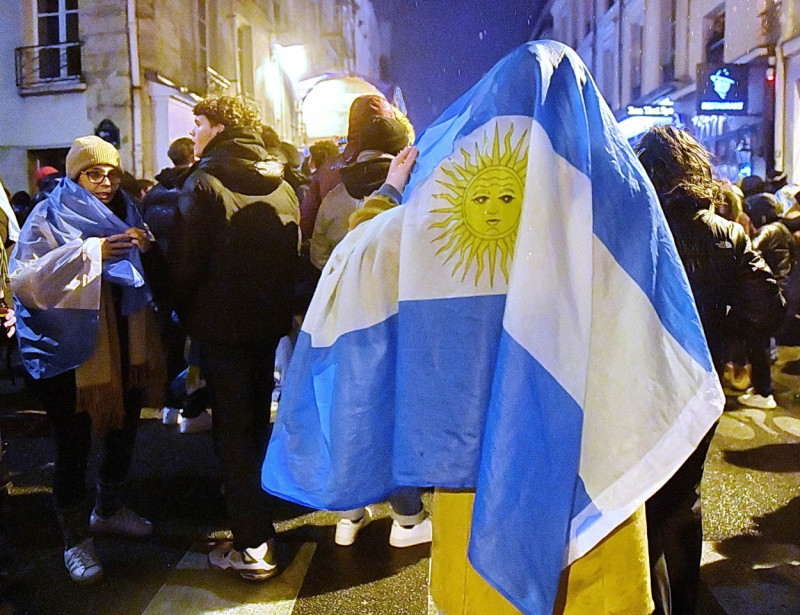 World Cup Final - Argentina Fans Celebrate In Paris, France - 19 Dec 2022
