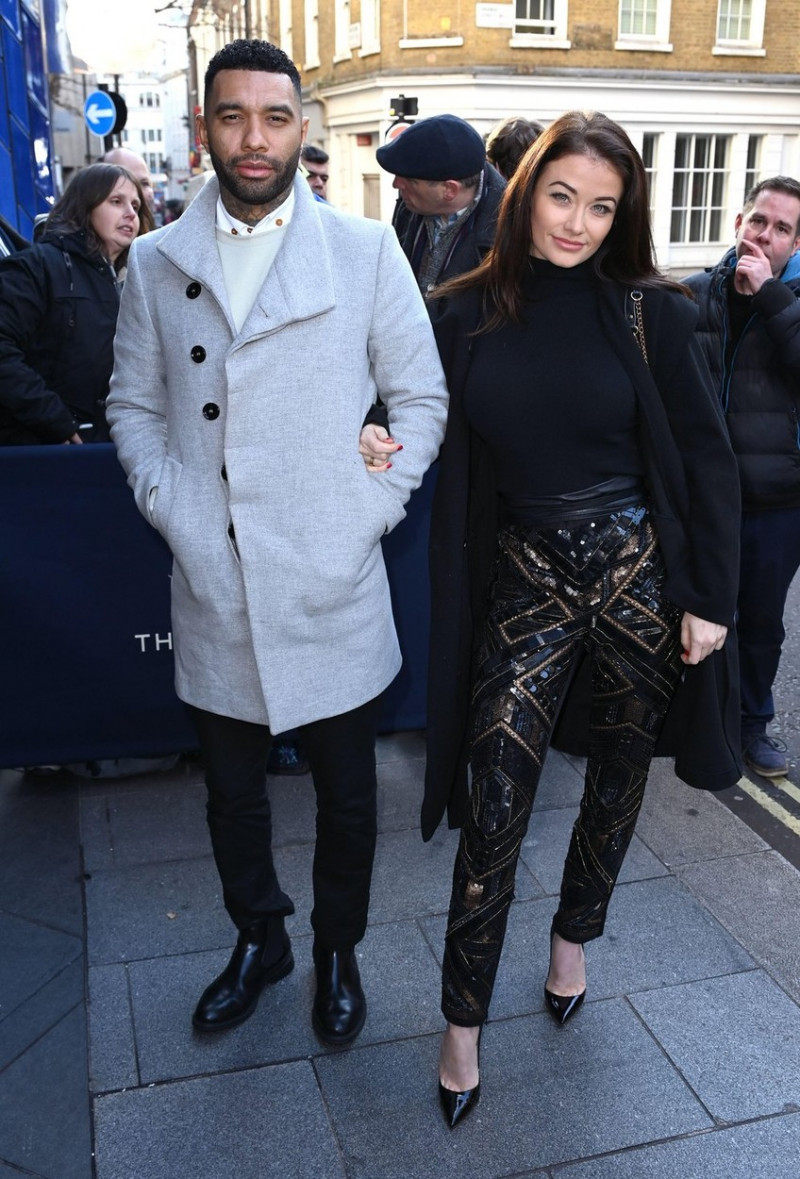 December 6th, 2022, London, UK.Jermaine Pennant and Jess Impiazzi arriving at the TRIC Christmas Charity Lunch, The Londoner Hotel, London. Credit: Doug Peters/EMPICS/Alamy Live News