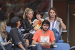 Shakira, wife of Gerard Pique and their two sons, Milan Pique Mebarak and Sasha Pique Mebarak at the match Italy v Spain in Paris