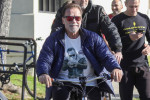 *EXCLUSIVE* Arnold Schwarzenegger gets a biking session in after a gym session at Gold's
