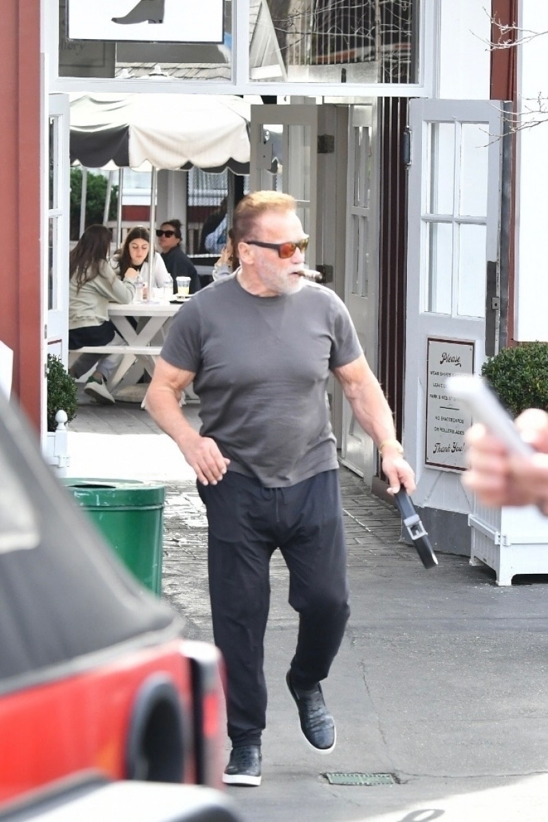 *EXCLUSIVE* Arnold Schwarzenegger looks cool while enjoying his cigar