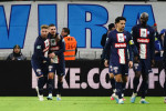 joie - Sergio Ramos (PSG) - Marco Verratti (PSG) FOOTBALL : Olympique de Marseille vs PSG - Coupe de France - 8eme de fi