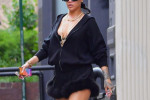 *EXCLUSIVE* Rihanna slips into sexy black mini dress for shopping trip in NYC