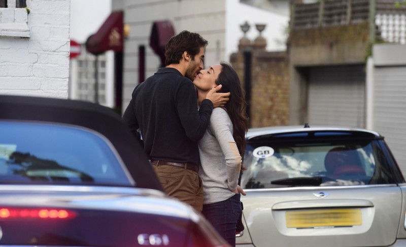 *EXCLUSIVE* Mathieu Flamini shows a public display of affection with a mystery lady in London