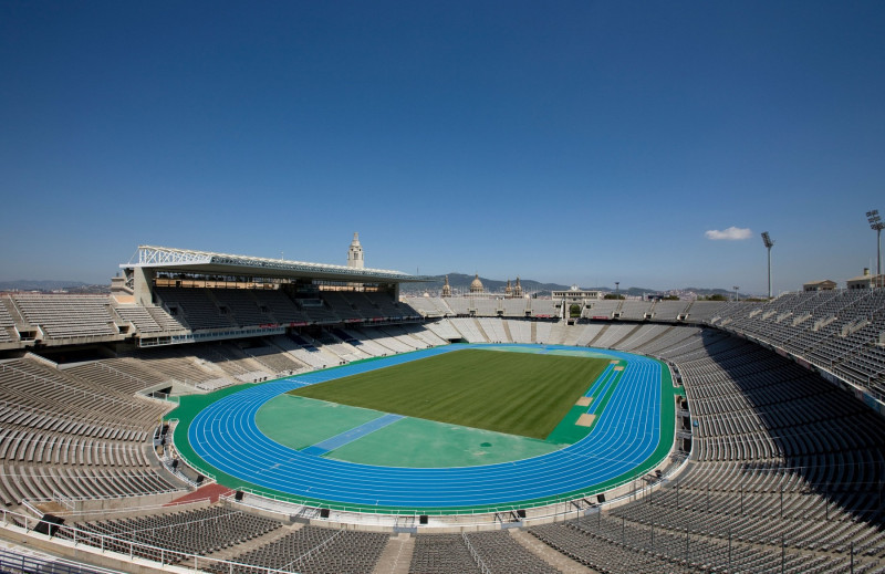 Panoramic view of the Interior of the Olympic Stadium, Barcelona