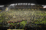 supporters de Nantes - ambiance - envahissement du terrain en fin de match FOOTBALL : FC Nantes vs Lyon - 1/2 Finale de