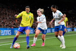 England Women v Brazil CONMEBOL UEFA Women s Champions Cup Finalissima Antonia of Brazil on the attack battles for posse
