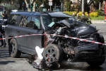 Ciro Immobile's car after a collision with a Tram, Rome, Italy - 16 Apr 2023