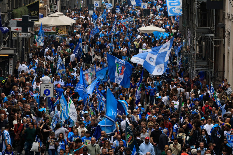 Scudetto Napoli, Fans Already Partying in the City for the Big Scudetto PartyScudetto Napoli, Fans Already Partying in the City for the Big Scudetto Party, Italy - 30 Apr 2023