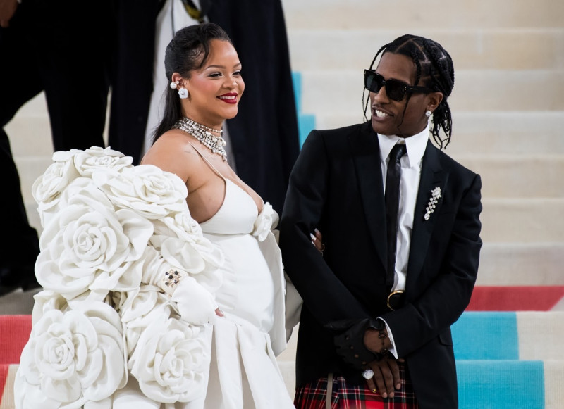 A$AP Rocky and Rihanna arrive late to The 2023 Met Gala Celebrating "Karl Lagerfeld: A Line Of Beauty" in New York City