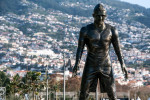 Statue of Cristiano Ronaldo, CR7 (Real Madrid) in the harbour of his hometown Funchal, Madeira.