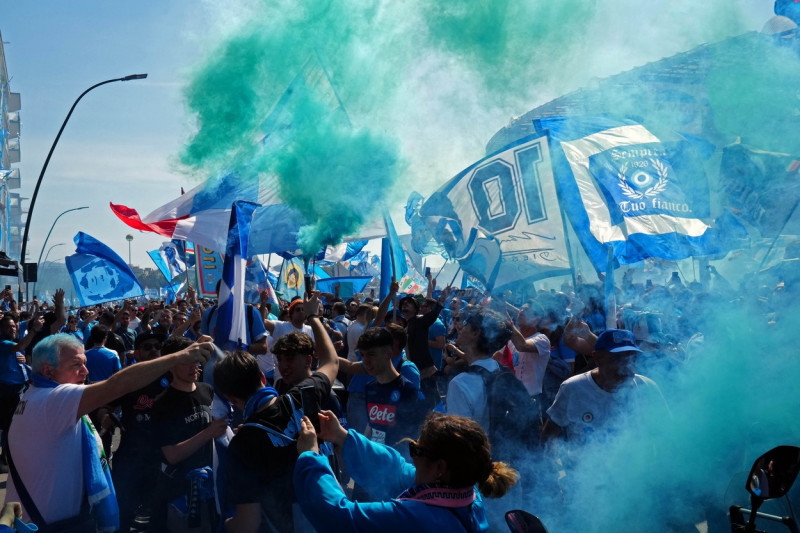 Celebration in the city of Naples for the victory of the Serie A