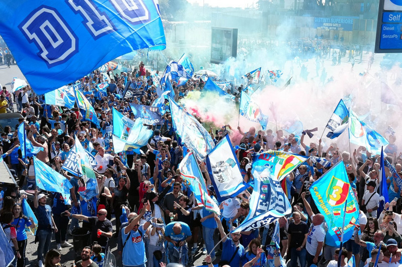 Celebration in the city of Naples for the victory of the Serie A