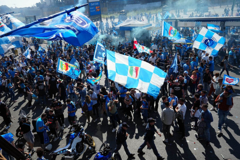 Celebration in the city of Naples for the victory of the Serie A