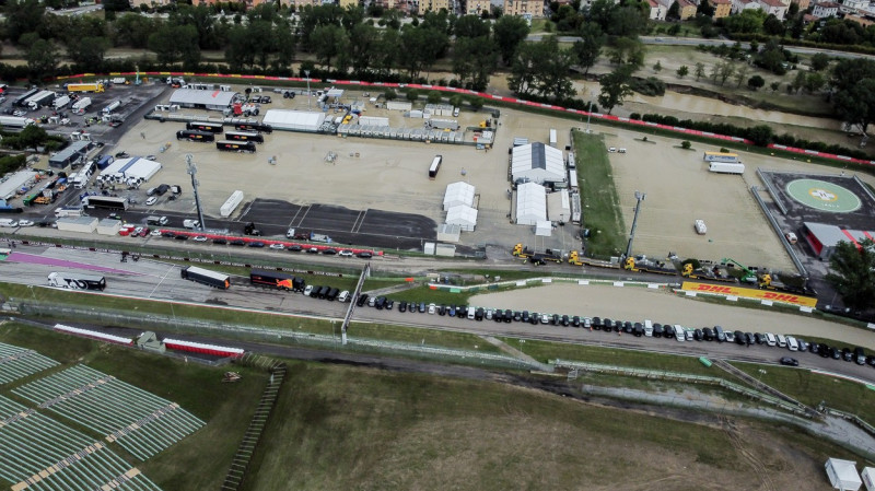 Bad weather emergency in Emilia Romagna. The Formula One Grand Prix at the Imola circuit was canceled due to flooding of the apron and pit area, Imola, Italy 18 May 2023